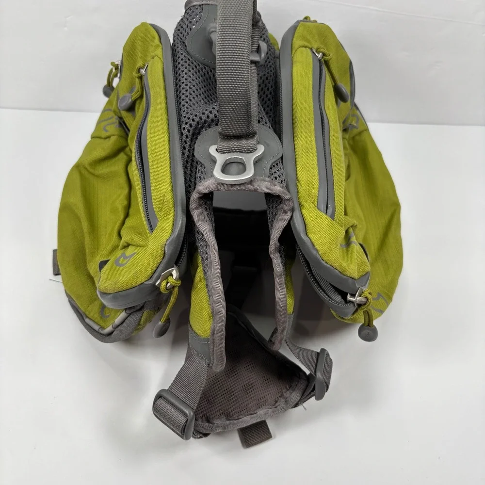 REI Unisex Small ULTRA Dog Pack Hiking Harness Saddlebag Green Grey Reflective